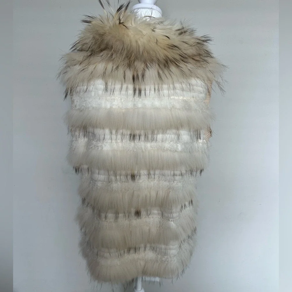 Alaska Fur Gallery 100% Fur Vest rabbit and fox Size S/M - Picture 3 of 9